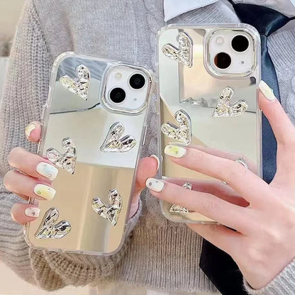 Shining Mirror 3D Heart Case For iPhone