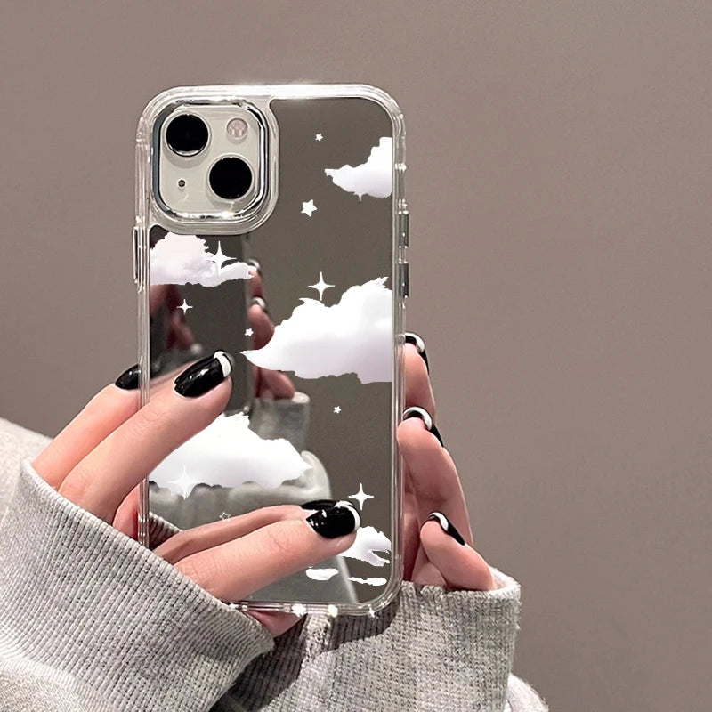 INS Cute Cloud Mirror Phone Case For iPhone