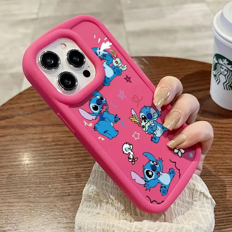 Stitch Happy Naughty Cute Phone Case For iPhone