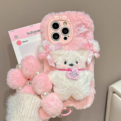 Bowtie Puppy With Chain Cell Phone Protective Jacket For iPhone