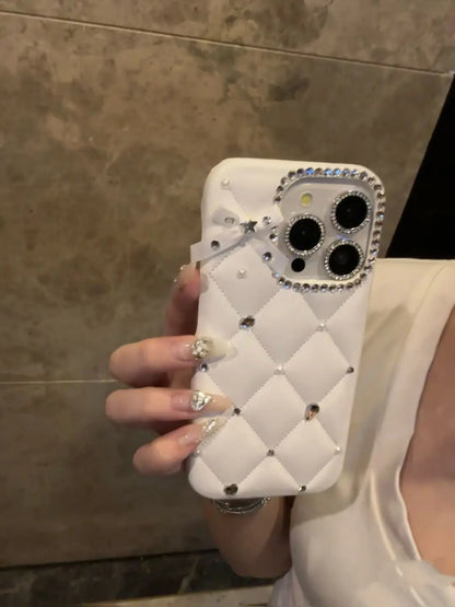 Luxurious Girly Heart Sparkling Diamond Mesh For iPhone