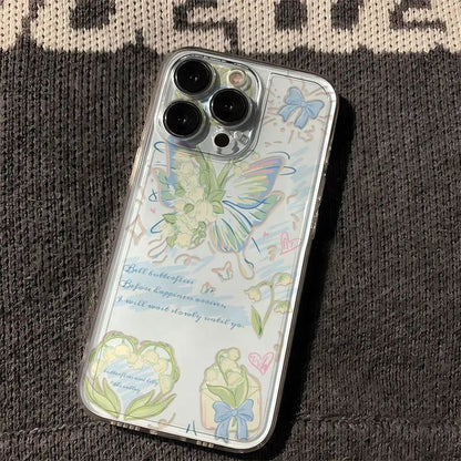 Summer Butterfly Bellflower Phone Case