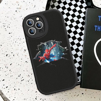 Cartoon Groot Spiderman Phone Case Hard Leather For iPhone