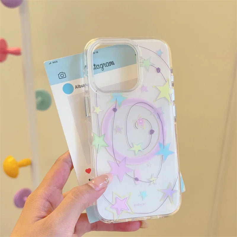 Cute Star Magnetic Rotating Stand Holder Phone Case