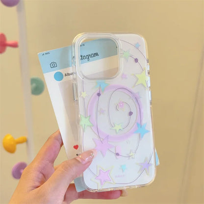 Cute Star Magnetic Rotating Stand Holder Phone Case
