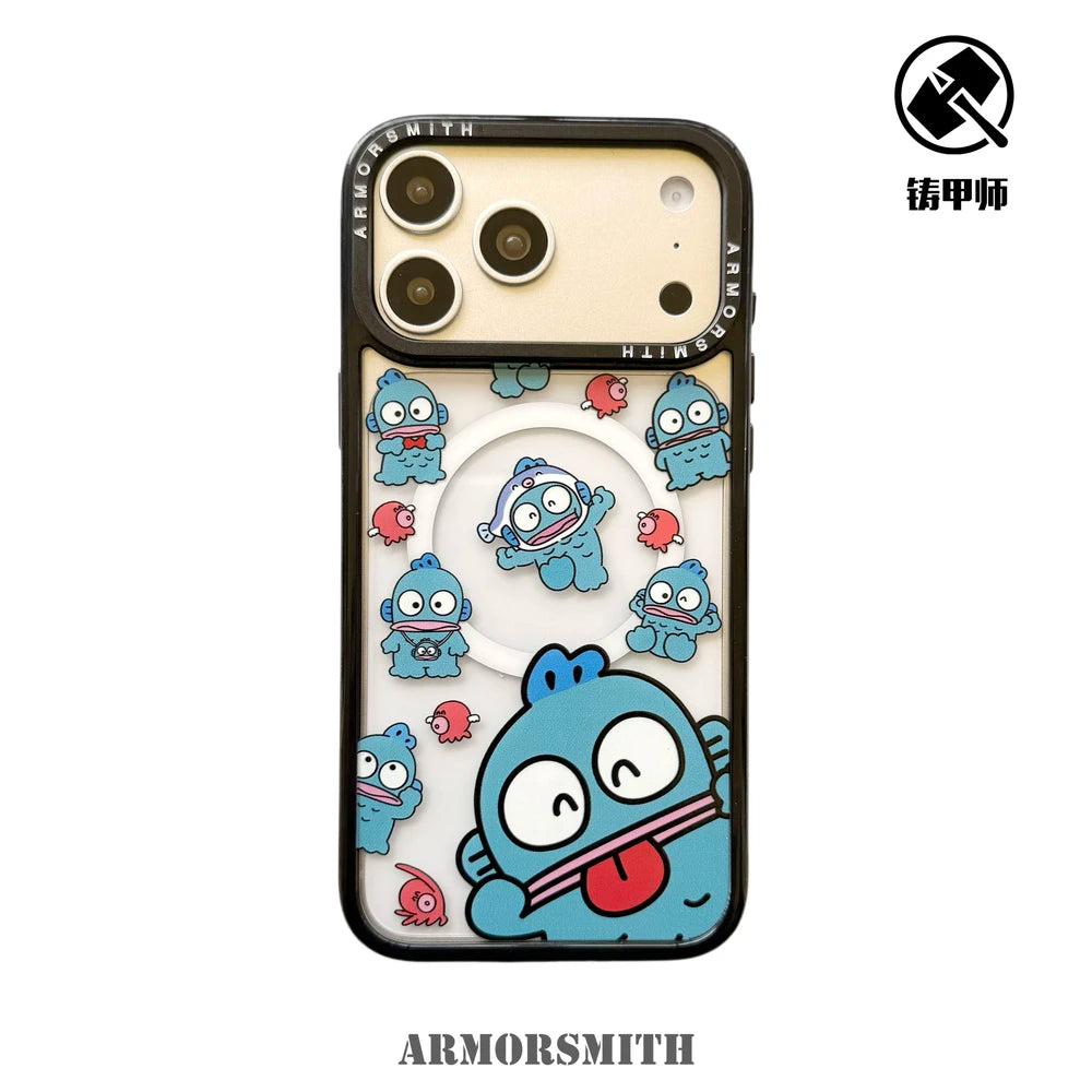 Magnetic Grip Holder Magsafe Wireless Charge Sanrio Hangyodon Pom Purin Phone Case For iPhone