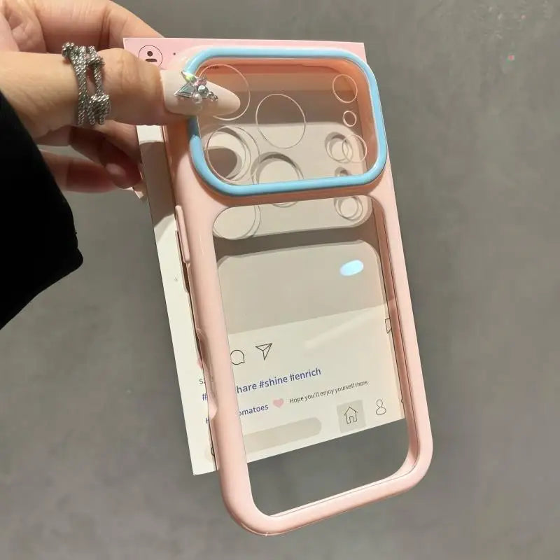 Transparent Double Color Contrast Case For iPhone
