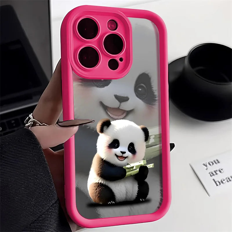 Cute Panda Soft Phone Case For iPhone