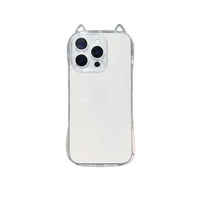 Cute Cat 3D Ears Transparent Phone Case