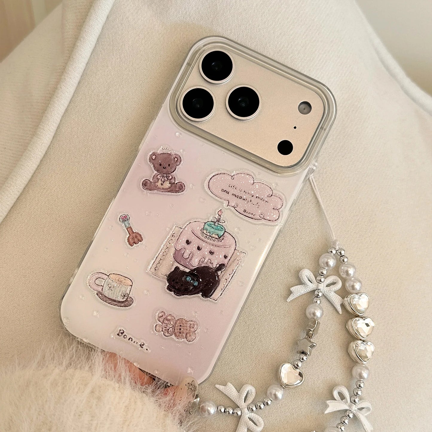 Korean Cartoon Glitter Phone Case For iPhone