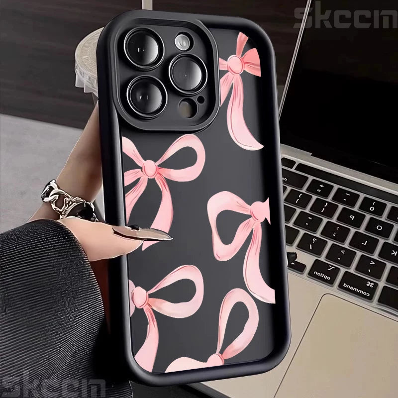 Pink Bow Mom's Letter Pattern Design Phone Case For iPhone