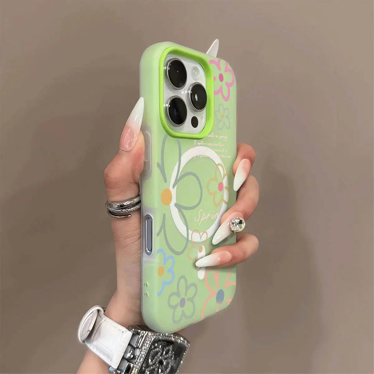 Candy Color For Magsafe Flower Matte Case For iPhone