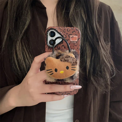 Fashion Brown Leopard Print Magnetic Phone Case For iPhone
