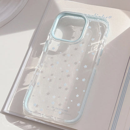 Fresh & Simple Transparent White Star Prints Clean & Lovely Phone Case