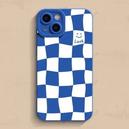 White Grid Phone Case For iPhone