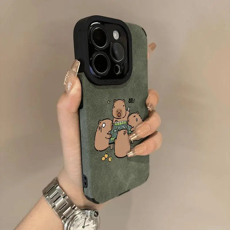 Cute Pokemons Pikachu Capybara Phone Case For iPhone