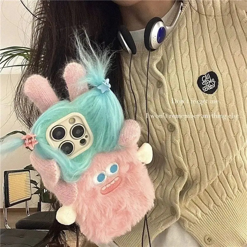 Cute Cartoon Plush Phone Case For iPhone