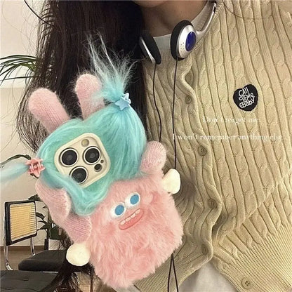 Cute Cartoon Plush Phone Case For iPhone