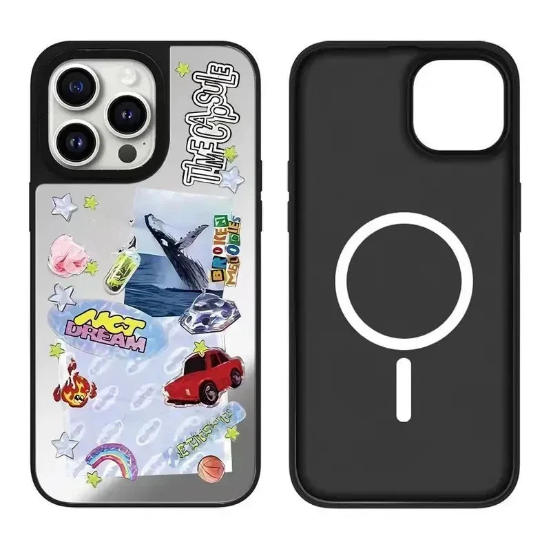 Dream Graffiti Letter Mirror Surface MagSafe Phone Case