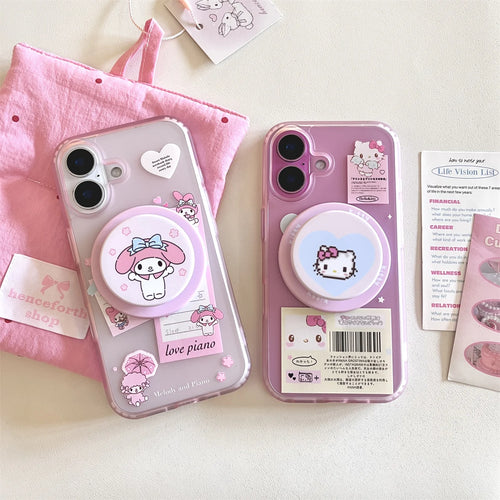 Cute Magnetic Shell Stand Phone Case