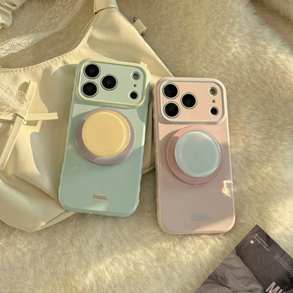 Korean Macaron Candy Colors Bracket Magnetic Phone Case For iPhone