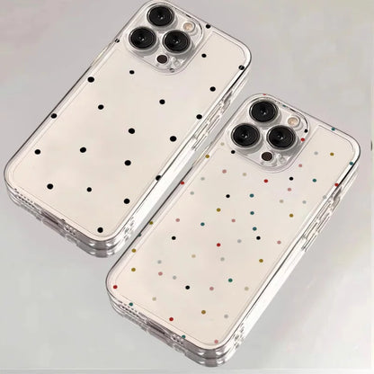 Colorful Polka Dot Transparent Case For iPhone