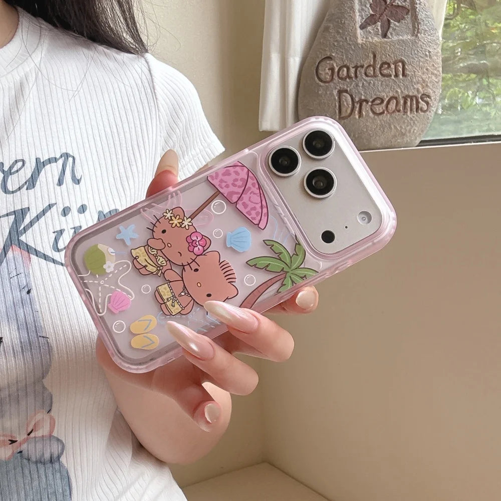 Luxury Cute Cartoon Beach Vacation Style Phone Case For iPhone