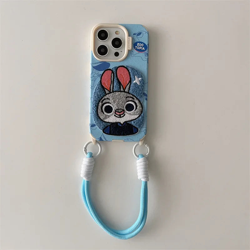 Zootopia Phone Case Cartoon Wrist Strap Judy Rabbit iPhone
