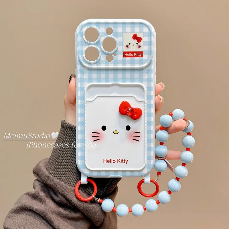 Blue Hello Kitty 3D Bow Case For iPhone