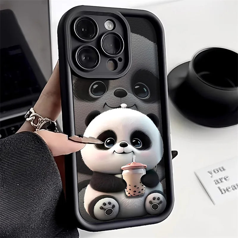Cute Panda Soft Phone Case For iPhone