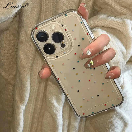 Colorful Polka Dot Transparent Case For iPhone