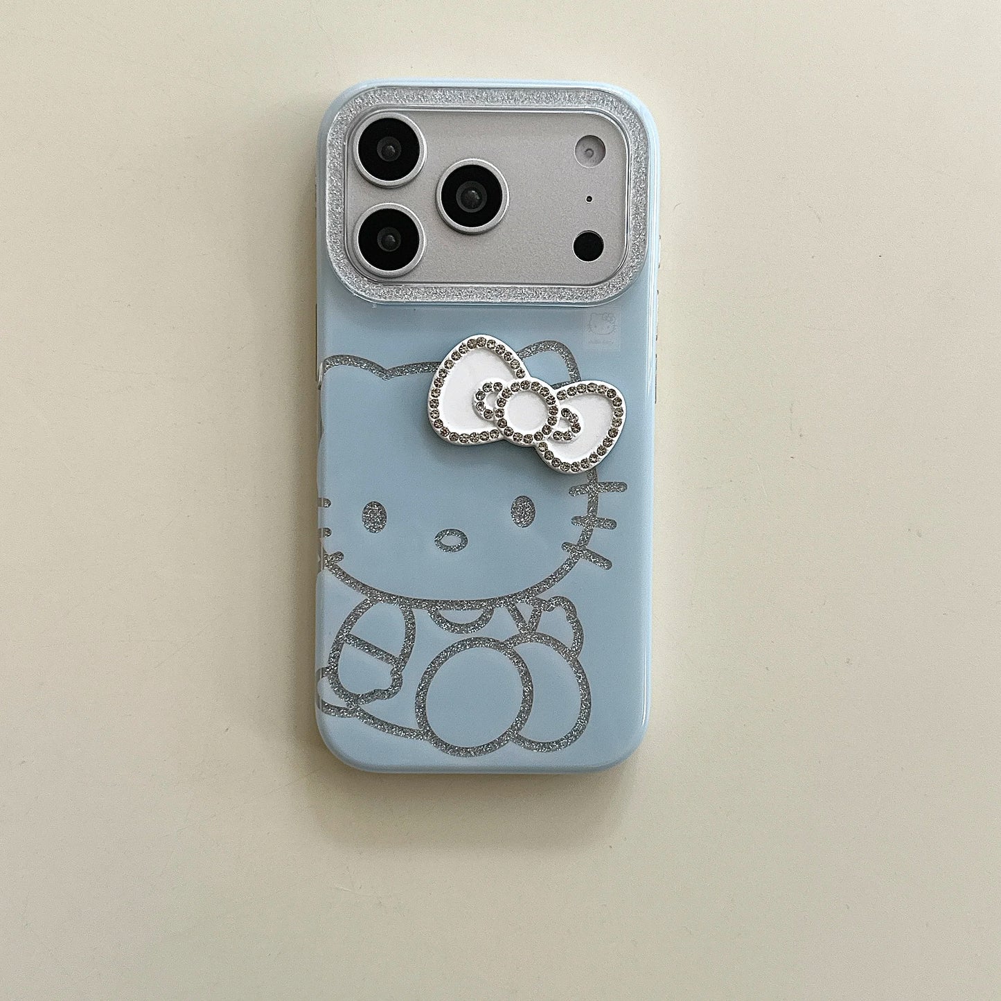 Flash Lens Blue Background Flash Powder Kitty Phone Case For iPhone