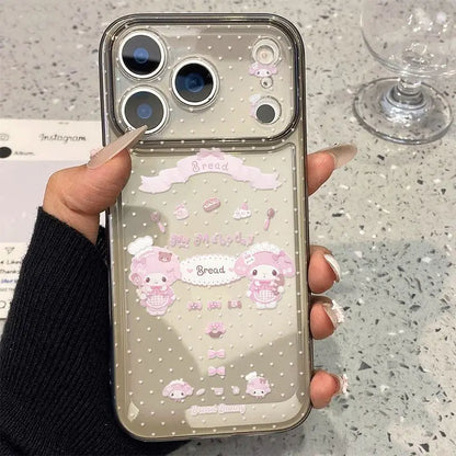 Cute Anime Cartoon Rabbit Transparent Phone Case Protective Cover For iPhone