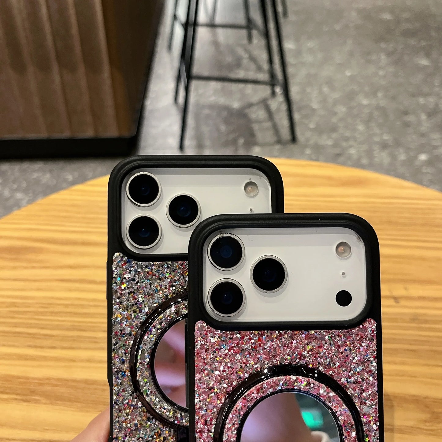 Luxury Glitter Mirror Phone Stand For iPhone