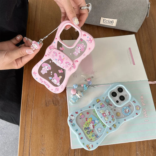 New Cute Cartoon Three-Dimensional Bow-Tied Leopard Print Kitty Phone Case For iPhone