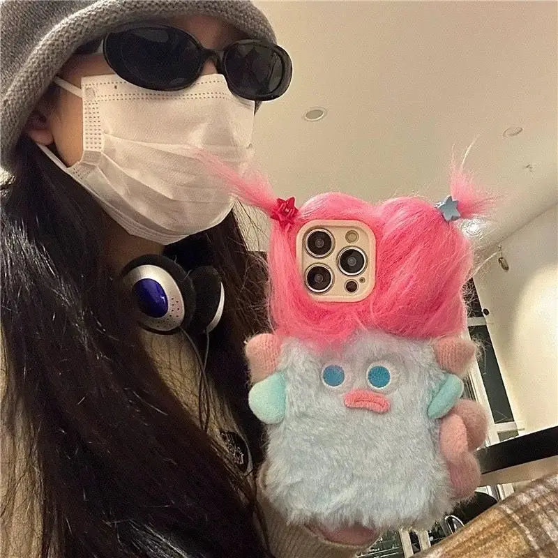 Cute Cartoon Plush Phone Case For iPhone