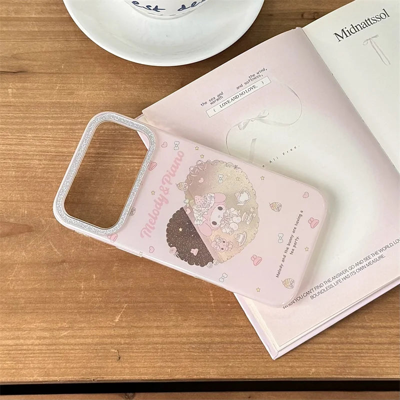 Fashion Pink Saniro Molody Flower Phone Case For iPhone