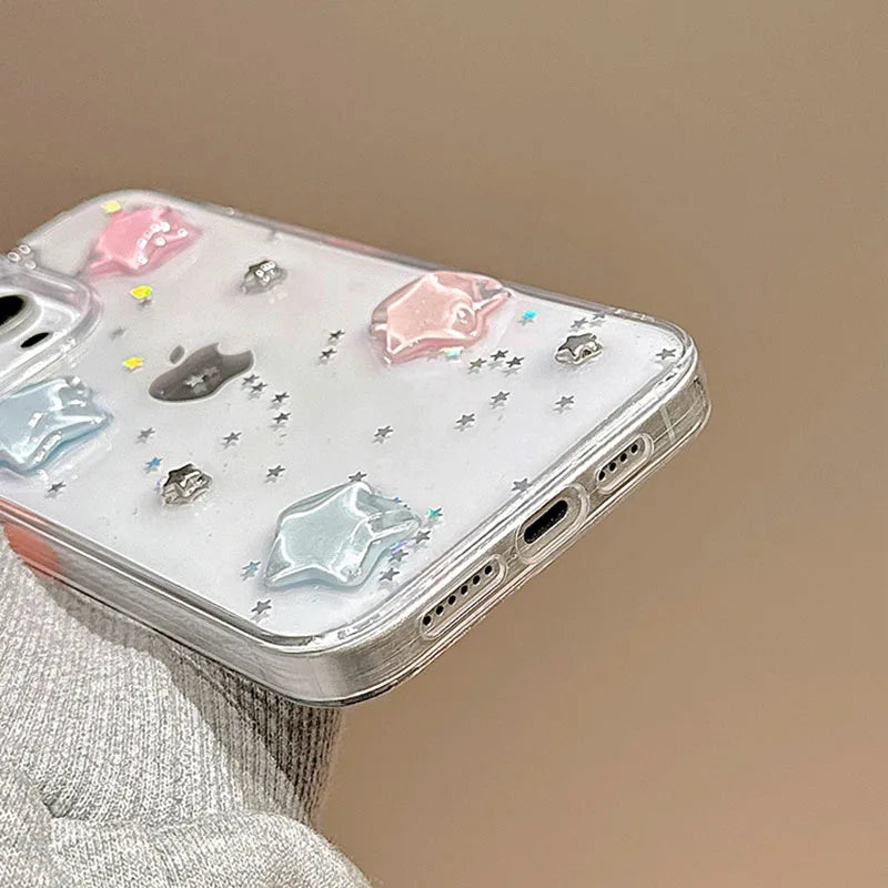 Lovely Colorful 3D Star Bling Glitter Phone Case