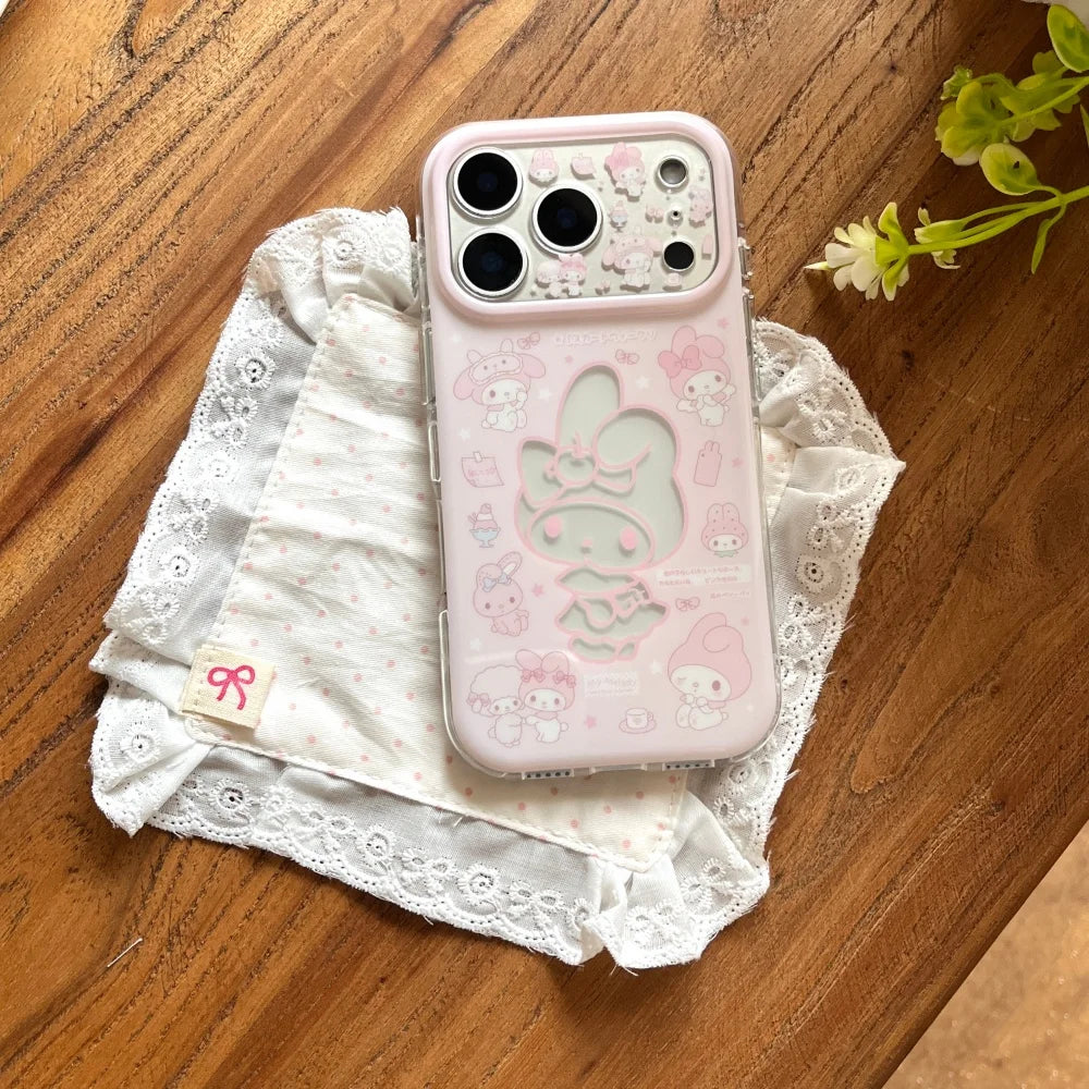 Luxury Pink Delicate Melody Cut-out Stickers Melodys Phone Case For iPhone