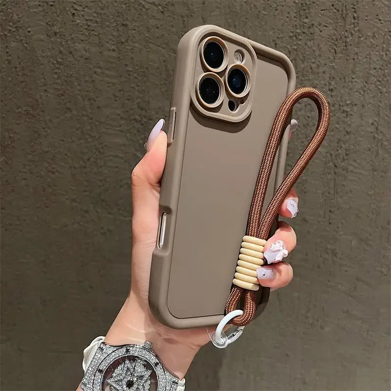 Luxury Colorful Lanyard Soft Phone Case For iPhone