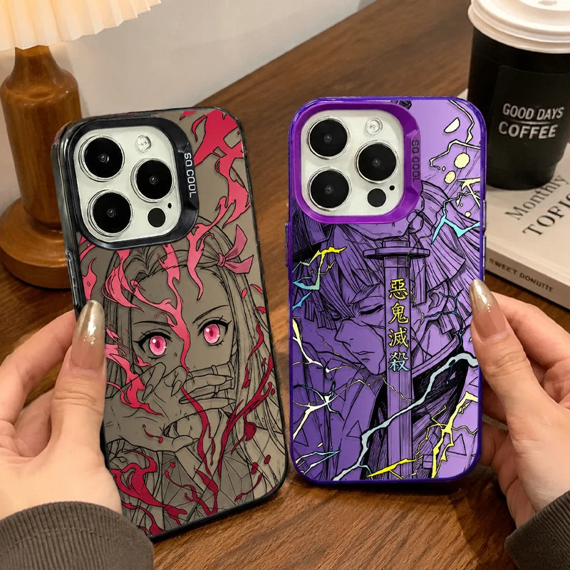 Anime Zenitsu Nezuko Demon Slayer Phone Case For iPhone