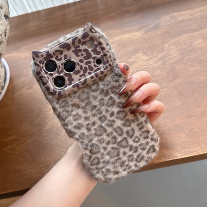 Plush Leopard Phone Case For iPhone