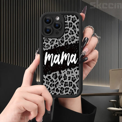 Leopard Print Mom Letter Patter Phone Case For iPhone