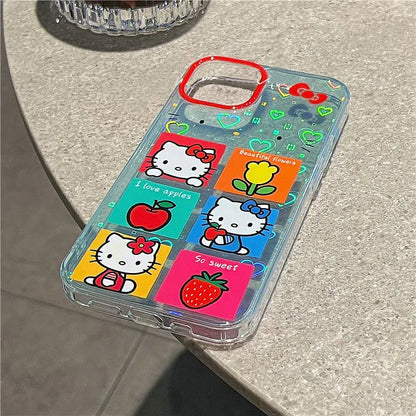 Hello Kitty Bow Shinning Flower Phone Case For iPhone