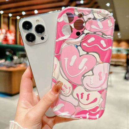 Minimalist Pink Heart-shaped Smile Phone Case