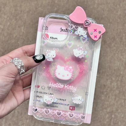 Hello Kitty Bow Full Screen Angel Phone Case For iPhone