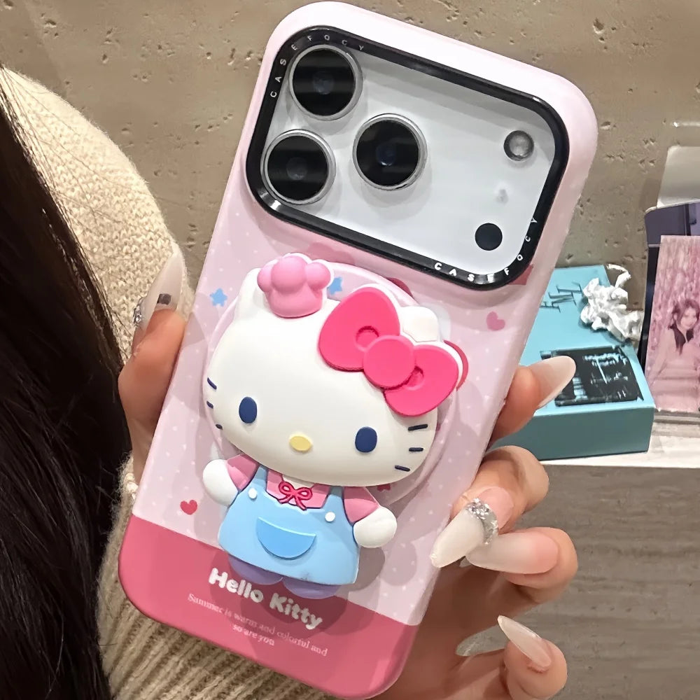 Simple Cute Pink Color Magnetic Phone Case For iPhone