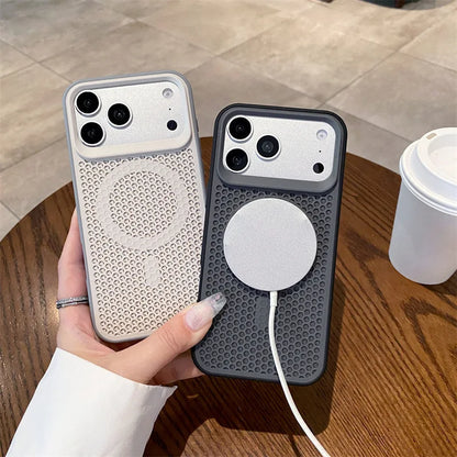 Luxury Solid Colors Heat Dissipation Mesh Phone Case For iPhone