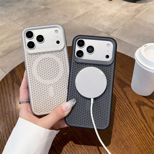 Luxury Solid Colors Heat Dissipation Mesh Phone Case For iPhone