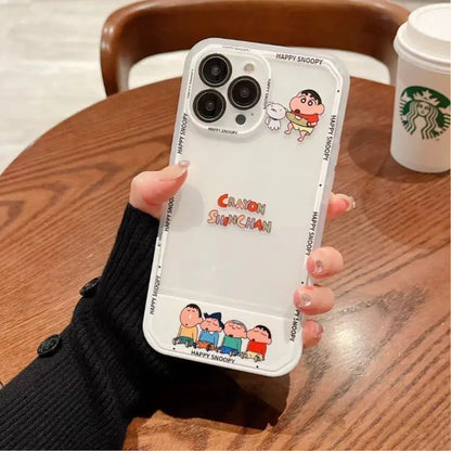 Anime Character Snoopy Stand Soft Phone Case For iPhone